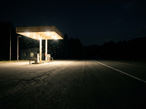 Gas Station at Night background thumbnail